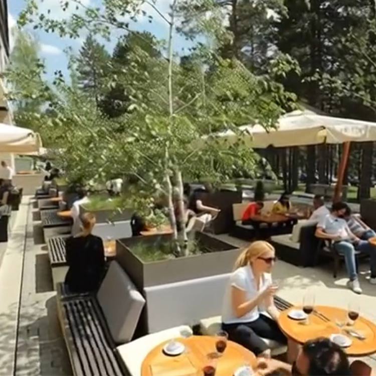 Hotel Palisad | Sunlit terrace of Hotel Palisad, Zlatibor